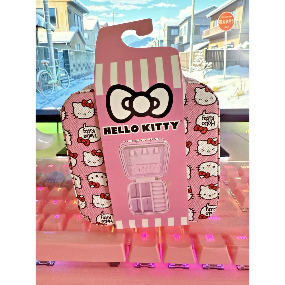 Sanrio Hello Kitty Case Zipper Multi 2024Square Pink Jewelry Travel Storage